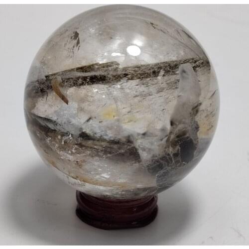 65mmNatural quartz black tourmaline crystal ball home decoration healing energy Chakra Healing Crystal Ball1pc