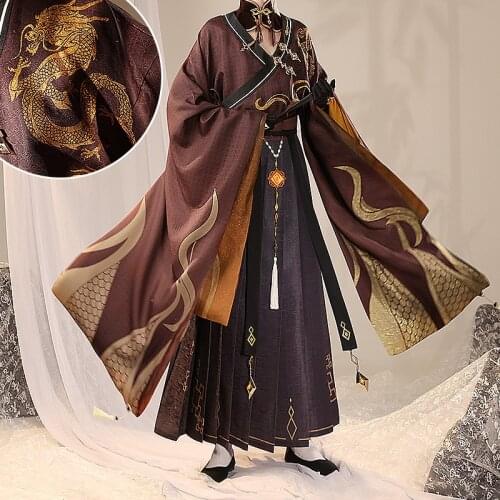 Anime Genshin Impact Liyue Harbor Zhongli Rex Lapis Ancient Handsome Uniform Cosplay Costume Halloween Men Free Shipping 2021New