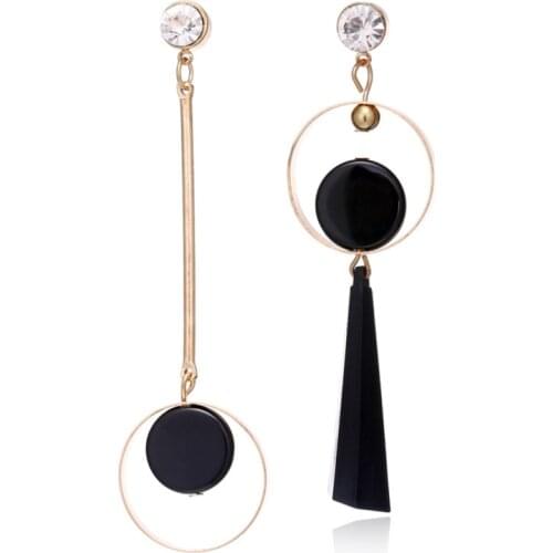 Asymmetric AB Version Circle Wood Earrings For Women Charm Gold Silver Color Za Maxi Statement Spiral Whirlpool Earings Jewelry