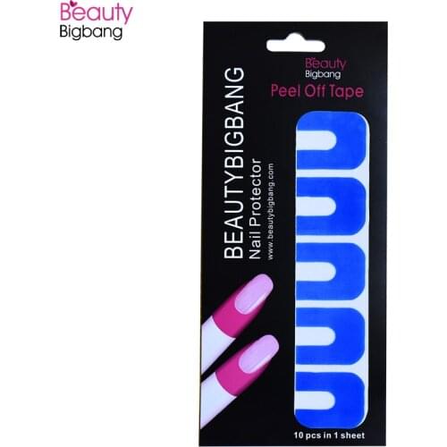 BeautyBigBang 5 Sheets Mixed Design New Peel Off Tape For Nail Art Polish Paint U Shape Anti-overflow Nail Protector Sticker