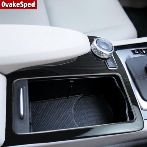 For Mercedes Benz C Class W204 2007-14 E Class Coupe Stainless Steel Center Console Gearshift Water Cup Frame Decoration Sticker