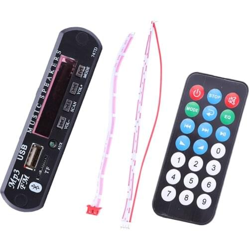 DC 12V Automobile Car Bluetooth MP3 WMA FM AUX Decoder Board Plate Audio Module TF SD Card USB Radio Car MP3 Speaker Accessories