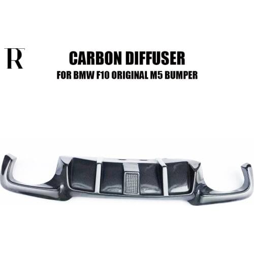 Carbon Fiber Rear Bumper Diffuser With Led Light for BMW F10 OriginalM5 Bumper & Taiwan AN M5 bumper 2010 - 2016
