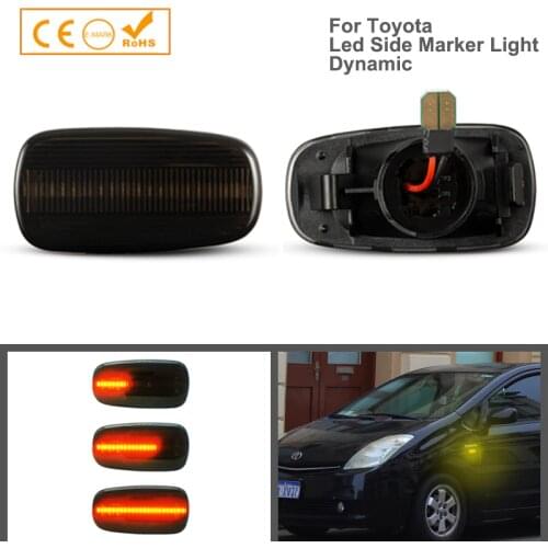 2Pcs Dynamic LED Front Fender Side Marker Light Tuan Signal Lamps For Toyota Land Cruiser Prius Kluger Wish Altezza RAV4 Crown