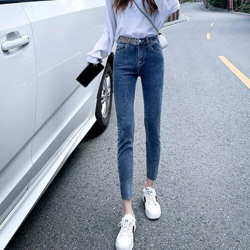 Jeans for Women mom Jeans High Waist Jeans Woman High Elastic plus size Stretch Jeans female washed denim skinny pencil pants