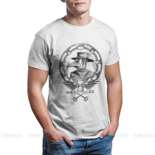 Plague Doctor Manga Gothic Clothing Vintage Goth Tshirt Harajuku Punk T shirt Tops Homme Pure Cotton Oversized Short Sleeve