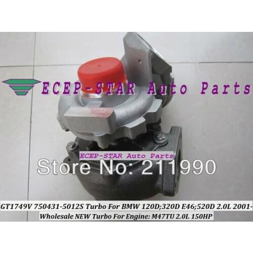 GT1749V 750431-0009 750431-0006 750431 7794144E03 7787626G 7787627G 787626 Turbo For BMW 120D 320D E46 520D 01- M47TU 2.0L 150HP