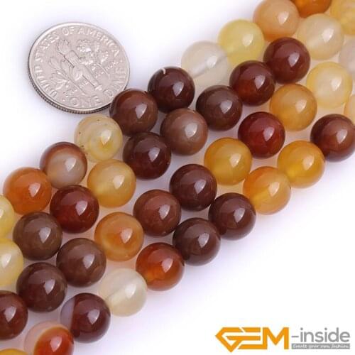 6mm 8mm 10mm Brown Carnelian Beads Natural Stone Beads DIY Loose Beads For Jewelry Making Strand 15 Inches Wholesale