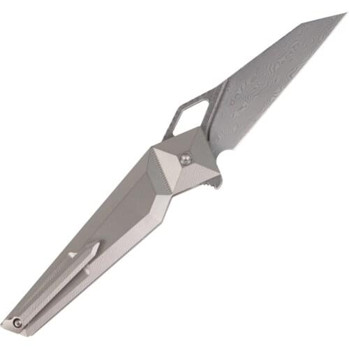 MASALONG kni218 new lock,Damascus blade Tactical Pocket Folding knife titanium handle