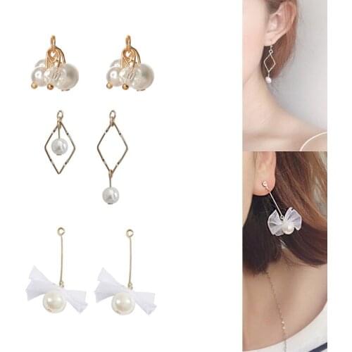 2020New 100Pcs Mini Pearl Alloy Pendants Button for DIY Jewelry Earring or Necklace Accessories ER110-BY59