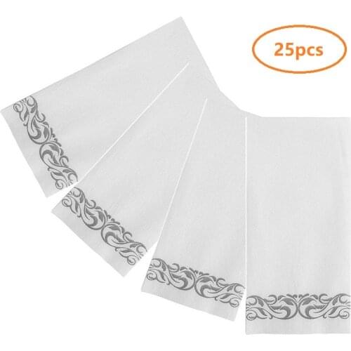 Soft and Absorbent Disposable Hand Towels Linen-Feel Paper Hand Towels Durable Decorative Bathroom Hand Napkins Kitchen Parties