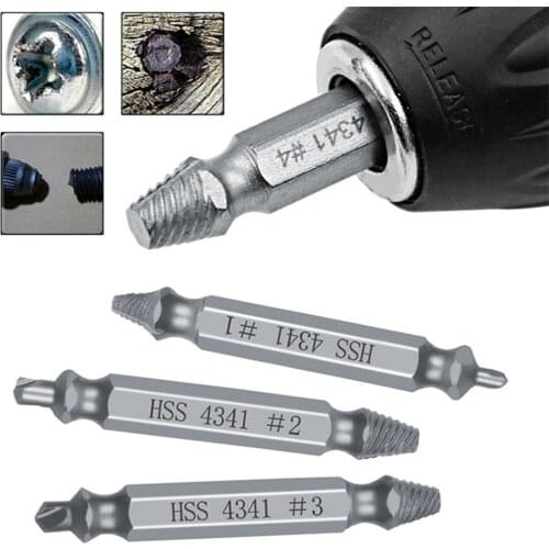 6pcs/lot Damaged Screw Extractor Drill Bit Set Double-end Broken Screw Bolt Remover Stripped Screws Extractor Demolition Tools