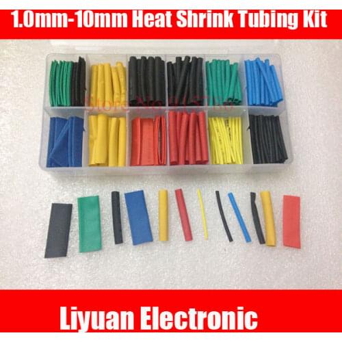 High quality 10 Sizes Heat Shrink Tubing Kit FIVE Colors 1.0mm-10mm 280PCS in box