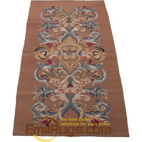 Handmade Floor Carpet For Bedroom Square Rug Aubusson Carpet Natural Sheep Wool
