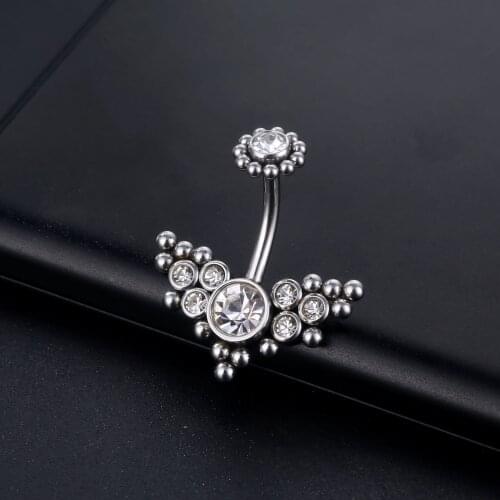 New 1PC Sexy 14G Belly Button Rings for Women Girls 316L Surgical Steel Curved Navel Barbell Body Jewelry Piercing Ombligo
