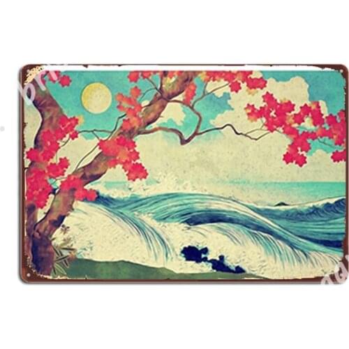 Waking To The Wild And Beautiful Ocean Of Dhin Metal Signs personalized Wall Club Wall Decor Tin sign Posters