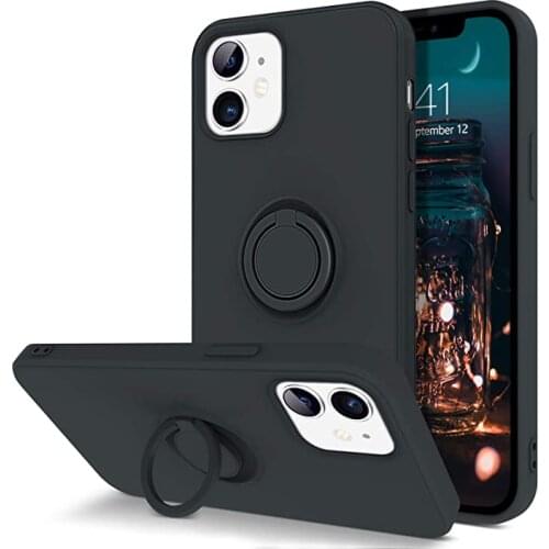 Liquid Silicon Anti Fall Phone Case For Huawei Honor Mate Nova P30 P20 20 30 6 7I 5T 5I V30 Pro Lite SE 2019 Ring Holder Cover