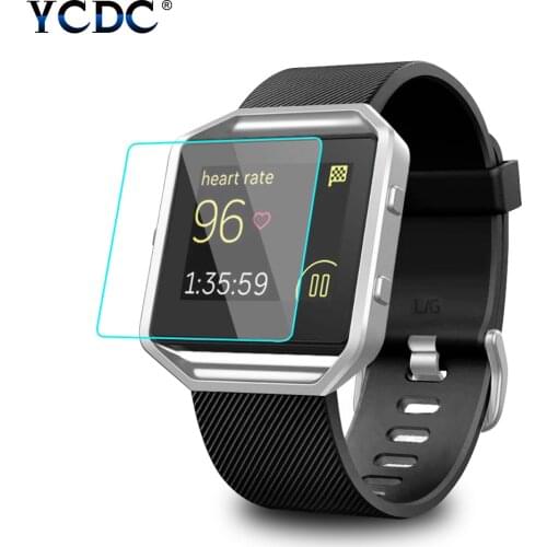 Bubble-Free Crystal Clear Screen Protectorr For Fitbit Blaze Smart Watch Screen Protection 2.5D 0.26mm Tempered Glass Film YCDC