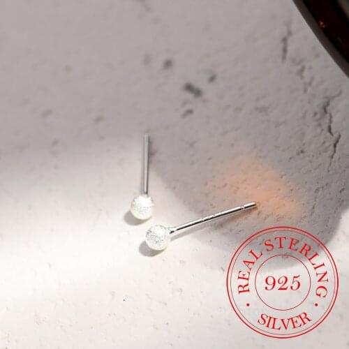 Stud Earrings For Woman 925 Sterling Silver Simple Mini Shiny Bead Earrings Fashion Jewelry 2021