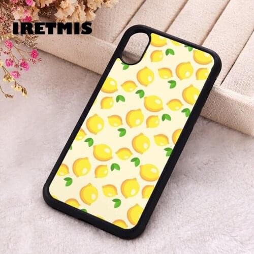 Iretmis 5 5S SE 2020 Phone Cover Case for iPhone 6 6S 7 8 Plus X Xs XR 11 12 Mini Pro Max Rubber Silicone Yellow Lemons Pattern