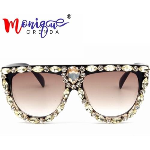 Queen Style Sunglasses women 2018 Brand Designer Vintage glasses Women Luxury Diamond oversize Sun glasses for men Retro shades