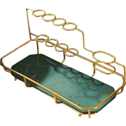 Toothbrush Cup Holder Toothbrush Toothpaste Storage Rack Hygienic Cup Holder Bathroom Set Free Installation Dark Green