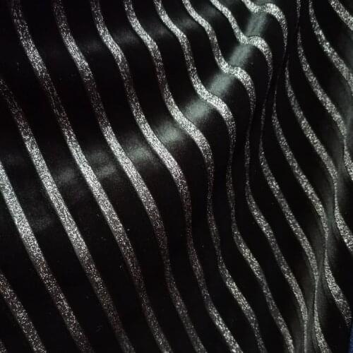 Velvet Metallic Fabric Stripe Gorgeous Bling Fabric for Dress Shirt Clothes Soft Velvet Home Textile Curtain
