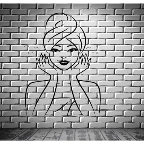 Oriental Girl Vinyl Wall Stickers Hot Sexy Bathroom Wash Water Wall Sticker Waterproof Creative Wallpaper DIY Mural SA253