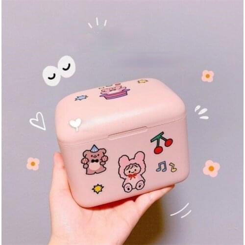 Mirror storage box lipstick box dustproof with lid portable cosmetic storage container lipstick bathroom storage accessories