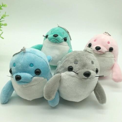 10PCS 10cm Colorful Seal Favorite Decoration Bag Plush Mini Pendant Keychain Doll Ring Toy