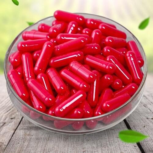 1000pcs/lot Free shipping red gelatin empty capsules, hollow gelatin capsules, empty pill capsule,medicine capsule 0# ZKH69