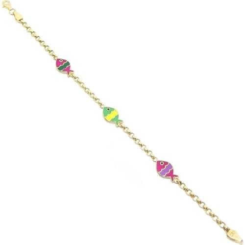 14k Tiny Fish Child Bracelet 4B26023