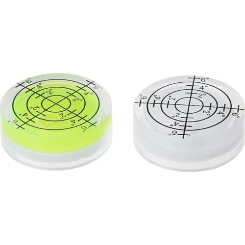 2pcs 32*12mm Round Bubble Level White Green Bullseye Spirit Level Measuring Tool
