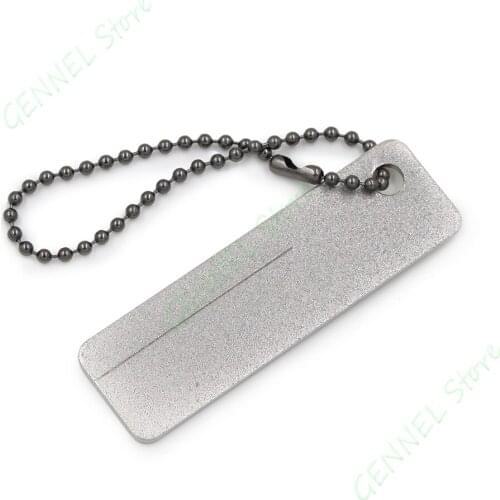 5pcs /lot Portable Fishhook Diamond File Fishing Hook Knife Sharpener Grindstone KeyChain