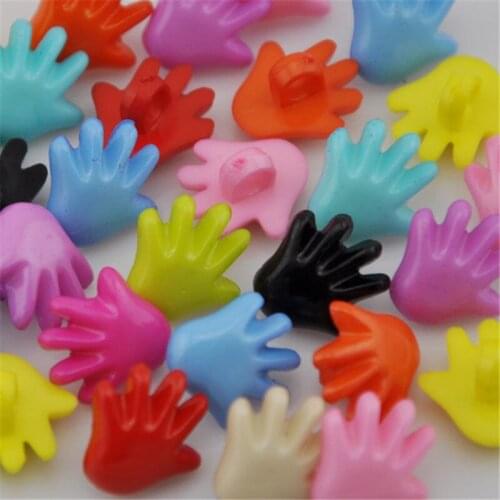 50pcs 14mm Cute Hand Plastic Buttons/Sewing Accessories lots Mix PT48