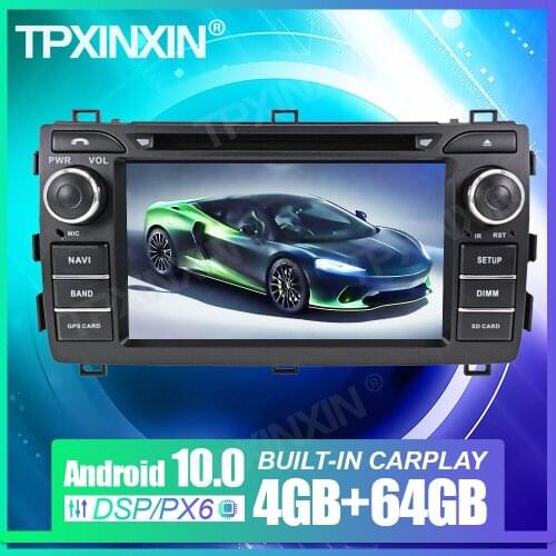 For Toyota Auris 2013-2015 4+64G Android 10.0 Car GPS Radio Navigation Headunit Multimedia DSP Player Auto Stereo Tape Recorder