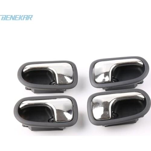 Benekar Set 4 Left Right Inside Door Dark Gray handle for Mazda PROTEGE 323 1995-2003