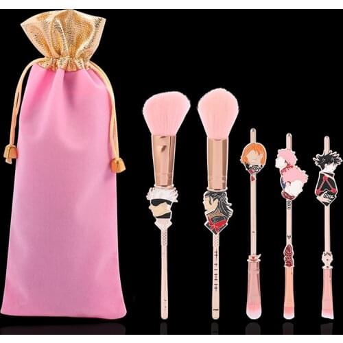 Free Shipping 5pcs/set Japan Anime Jujutsu Kaisen Makeup Brushes for Women Girl Cosplay Accessories with Bag Wholesale