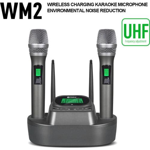 WM2 UHF wireless microphone with built-in battery, with 200 selectable frequency points,mute function, for karaoke and speech