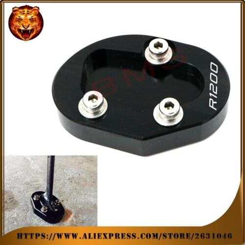 Motorcycle CNC Side Kickstand Stand Extension Support Plate High Quality For BMW R1200S 2006-2008 Free Shipping Logo