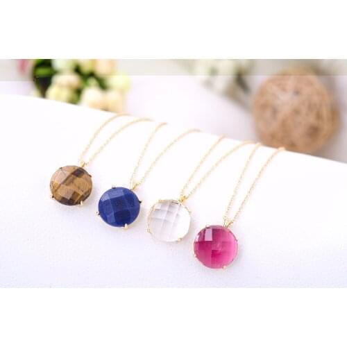 Emmaya Fashion Big Round Glass Necklaces & Pendants Gold Color for Women Best Friend Gift Jewelry Hot Selling