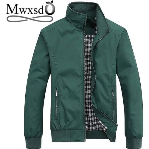 Mwxsd brand 6xl 7xl big size Autumn Mens Slim fit stander collar jacket and coat Casual Loose Mens Jacket Bomber Jacket