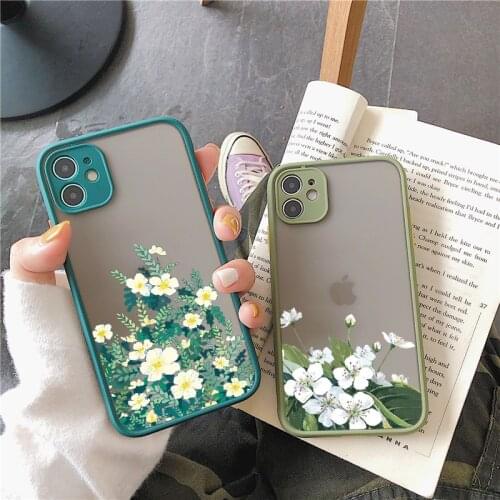 Small Floral Flower Phone Case For iPhone X XS MAX XR 11 12 Pro Max 6s 7 8 Plus SE 2020 Hard Matte Shockproof Fundas Cover Shell