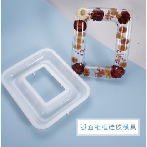 DIY Photo Frame Resin Mold Crystal Epoxy Mold Pendulum Decoration Round Corner Arc Handmade Photo Frame Silicone Mold