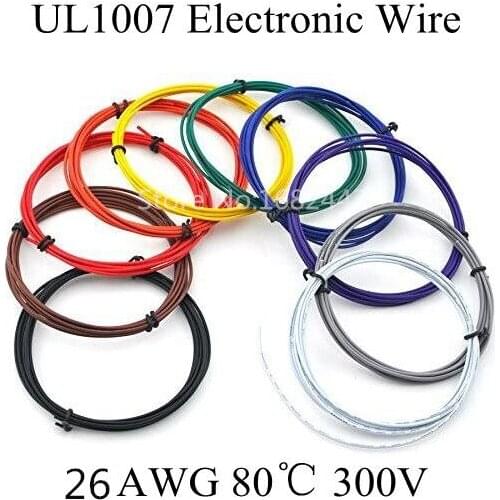 5 metres UL1007 26AWG PVC insulated Wire Electric cable, LED cable, DIY Connect 10 color choose Free shipping