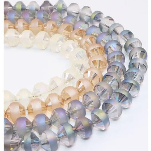 Eruifa 30pcs 8mm Hign Quality Round Half Plating Matt Glass Beads Jewelry DIY Hand Making Earring Necklace Bracelets More Colors