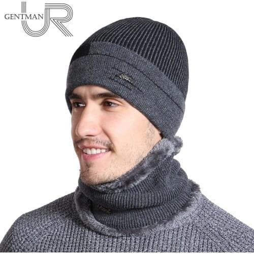 New Winter Hats For Men High Quality Casual Beanie Hat Stripe Design Winter Cap Outdoor Wool Neck Warmer Knitted Hat