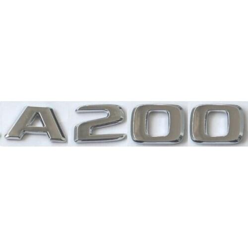 Chrome Flat Letters Number FOR A 200 Trunk Emblems Badges for Mercedes Benz A200
