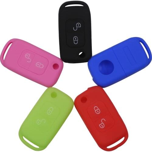 Kutery 2 Buttons Key Case Silicone Protect Shell For Mercedes Benz SLK E113 A C E S W168 W202 W203 Car-Styling