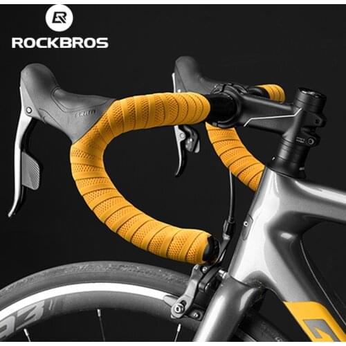 ROCKBROS Road Bicycle Handlebar Tape Non-slip Strap Wear Resistant Tape + 2 Bar Plug Shockproof Belt Cycling Handle Belt